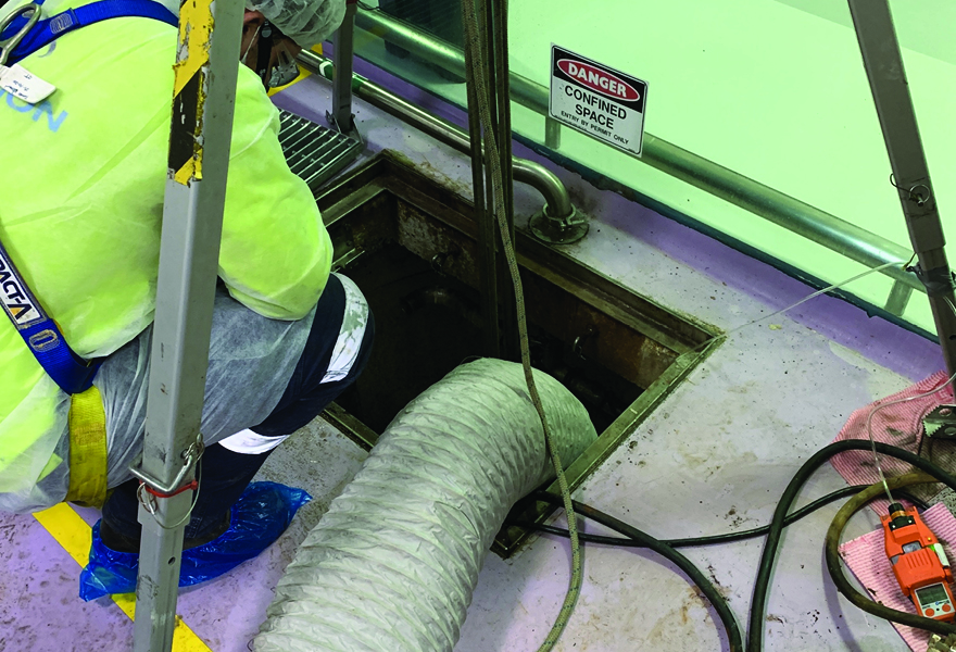 Manhole repair for pharmaceutical research facility