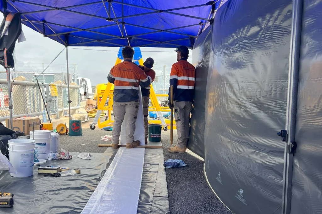 preparing for the dam bridge repair